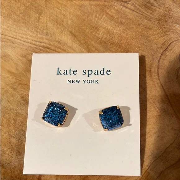 Any offers 🎊Kate Spade Blue Glitter Stud Earrings - Picture 1 of 1